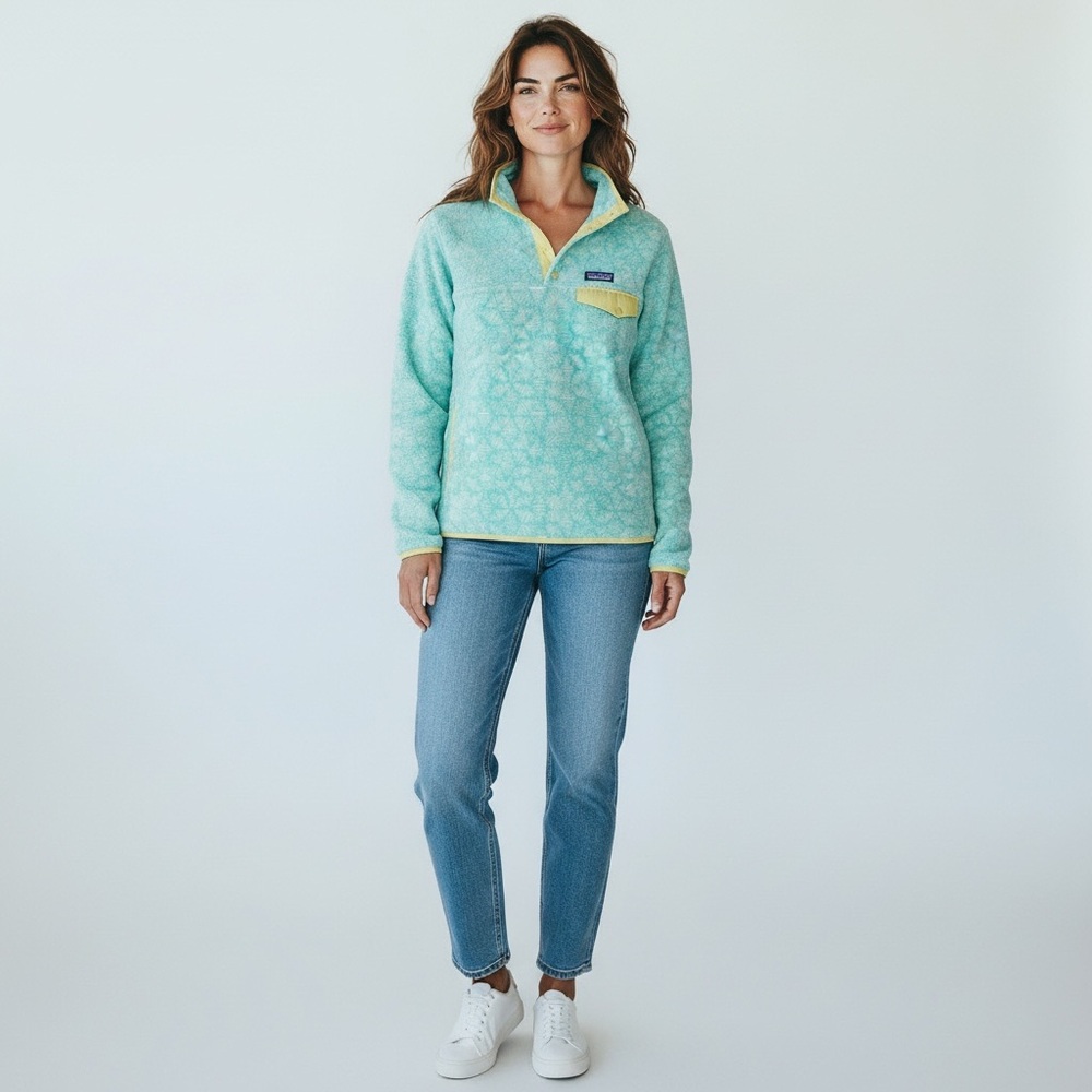 Patagonia Synchilla Blue Fleece with Yellow Accents